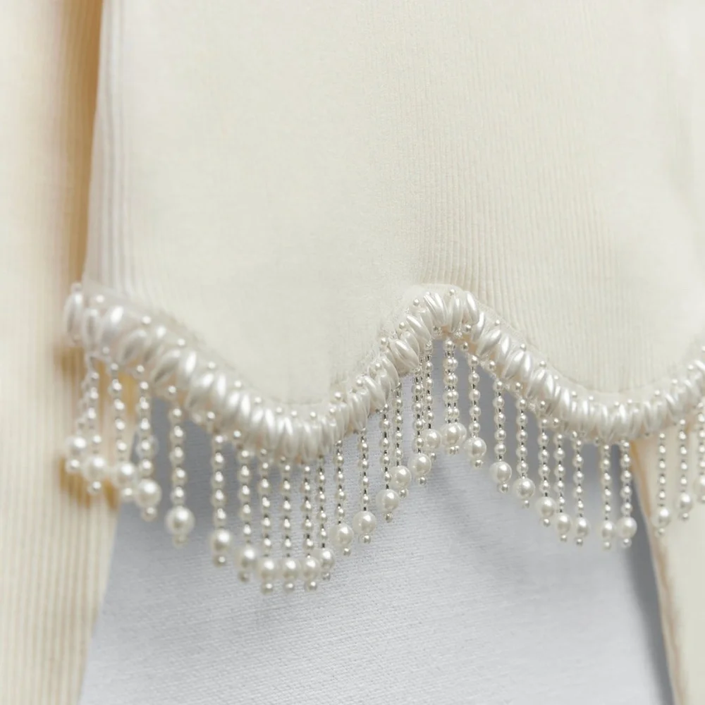 Zara limited edition pearl jewel crop top